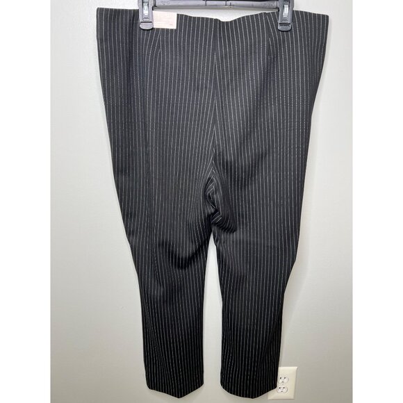 Chicos So Slimming Juliet Pinstripe Straight Pants Black & Ecru 3P - Picture 4 of 12